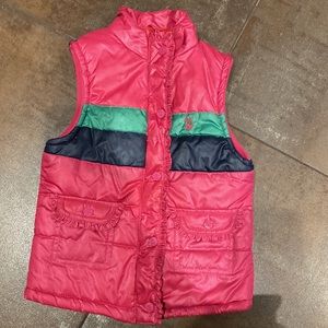 Super cute Girls vest with ruffles under zipper closure size 4T, brand POLO